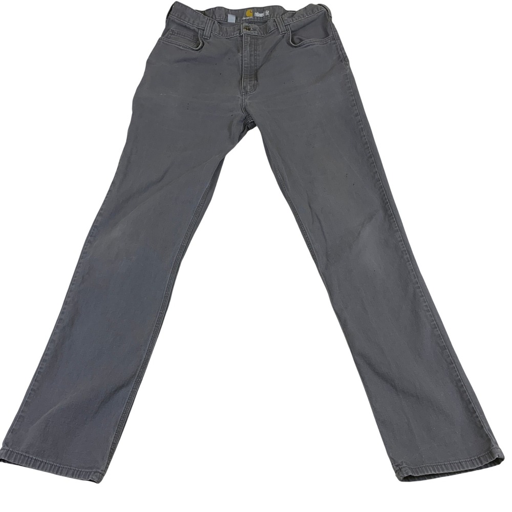 Carhartt Relaxed Fit Canvas Work Pants Mens 36x36 Gray 102517-039 Stretch